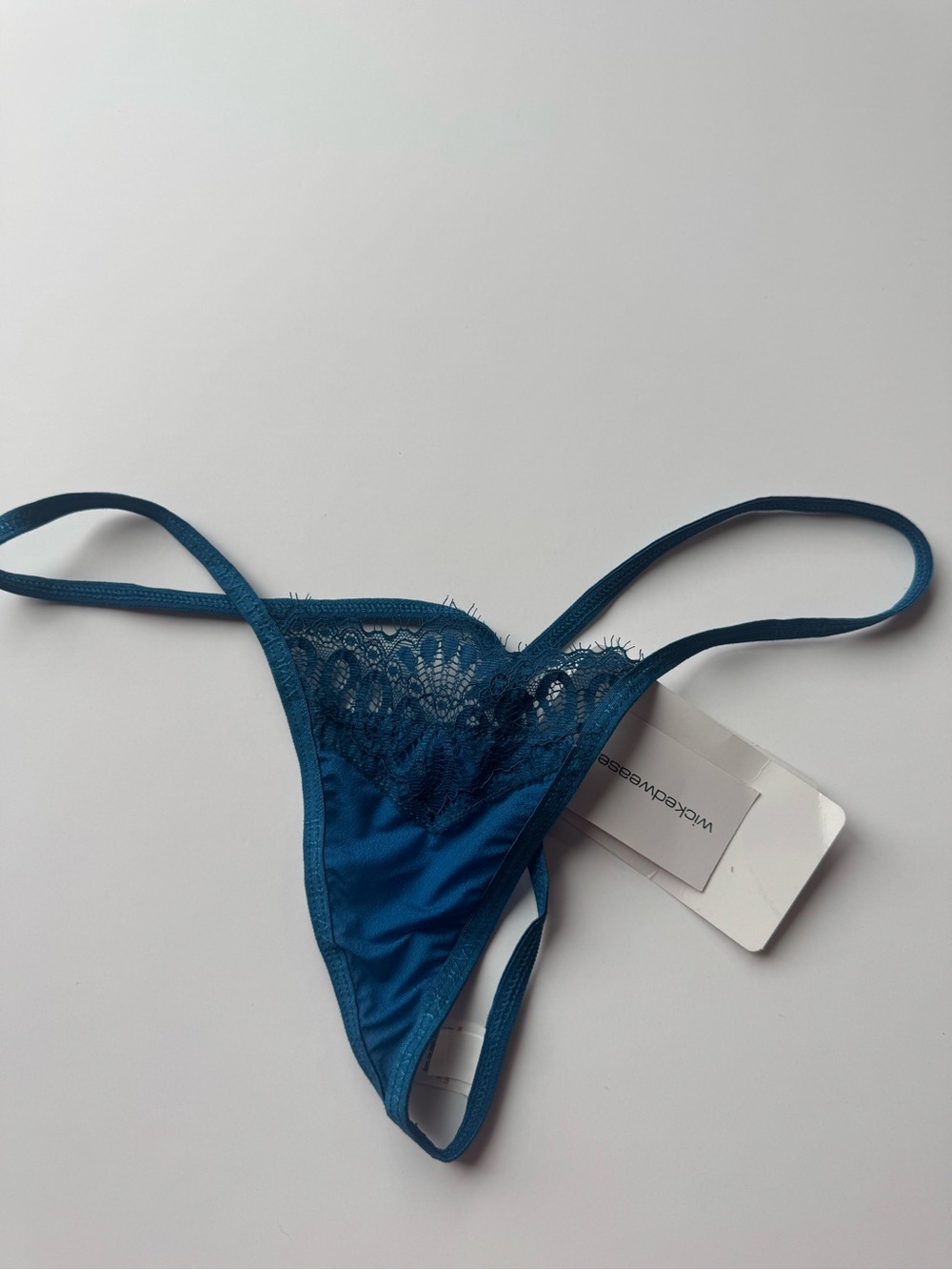 Wicked Weasel 6040 Blue Lace String Back Thong NWT M